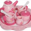Juego de té rosa